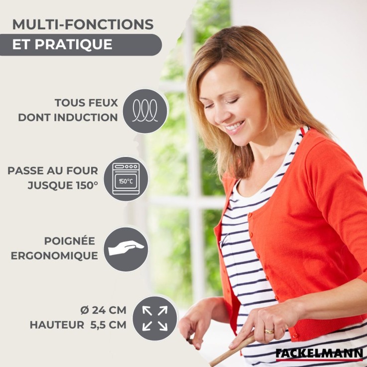 Poêle en inox 24 cm Fackelmann Geneva