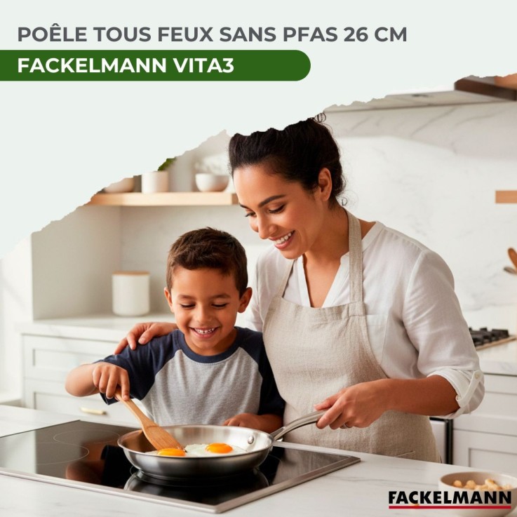 Poêle 26 cm en inox 18/10 Triply Fackelmann Vita3