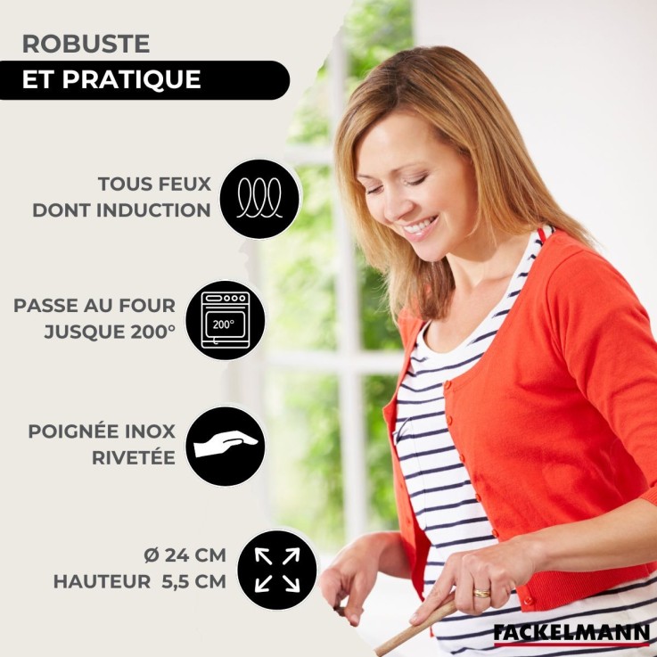 Poêle en inox 24 cm Fackelmann Eterna