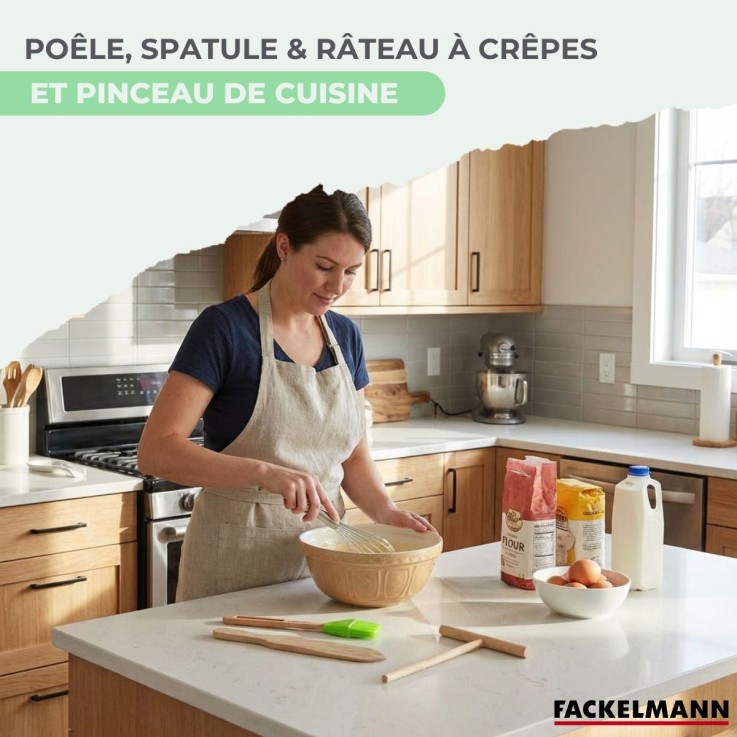 Set chandeleur avec crêpière 26 cm et 3 ustensiles Fackelmann Brandao