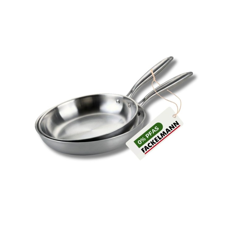 2 poêles 24 cm et 26 cm inox 18/10 Triply Fackelmann Vita3