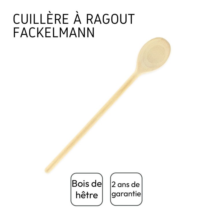 Ensemble de 3 Cuillères de cuisine en bois 30 cm Fackelmann Wood Edition