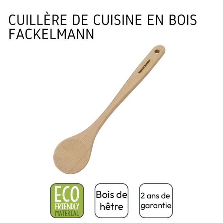 Ensemble de 2 Cuillères de cuisine en bois FSC Fackelmann Eco Friendly