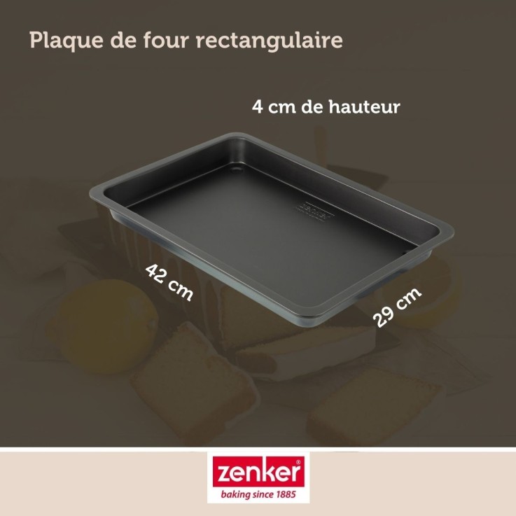 Ensemble de 2 Plaques de four rectangulaire 42 x 29 cm Zenker Black Metallic