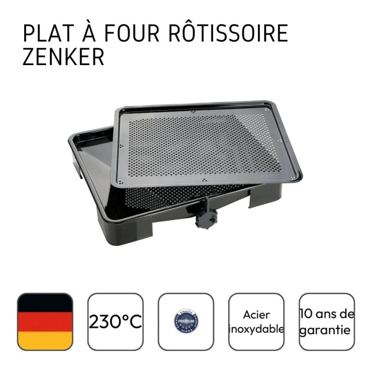 Ensemble de 2 Plats de cuisson four pour rôti avec bac de récupération du jus de 3 litres 39 x 33 cm Zenker Special Cooking