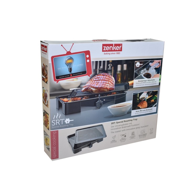 Ensemble de 2 Plats de cuisson four pour rôti avec bac de récupération du jus de 3 litres 39 x 33 cm Zenker Special Cooking