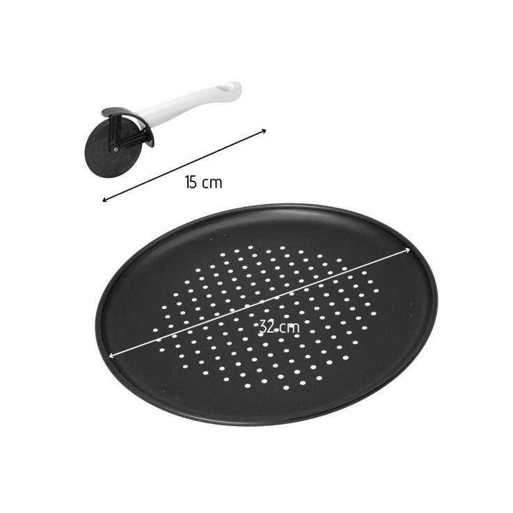 Set de 2 plaques à pizza 32 cm et une roulette à pizza Zenker Special Countries