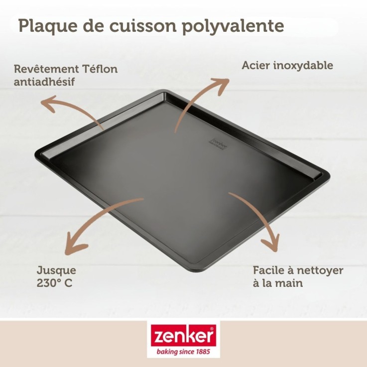 Plaque de cuisson four 42 x 32 cm Zenker Black Metallic