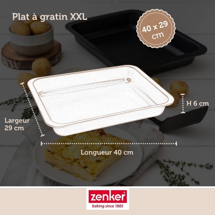 Ensemble de 2 Plats à four XXL 40 x 29 x 6 cm Zenker Special Cooking