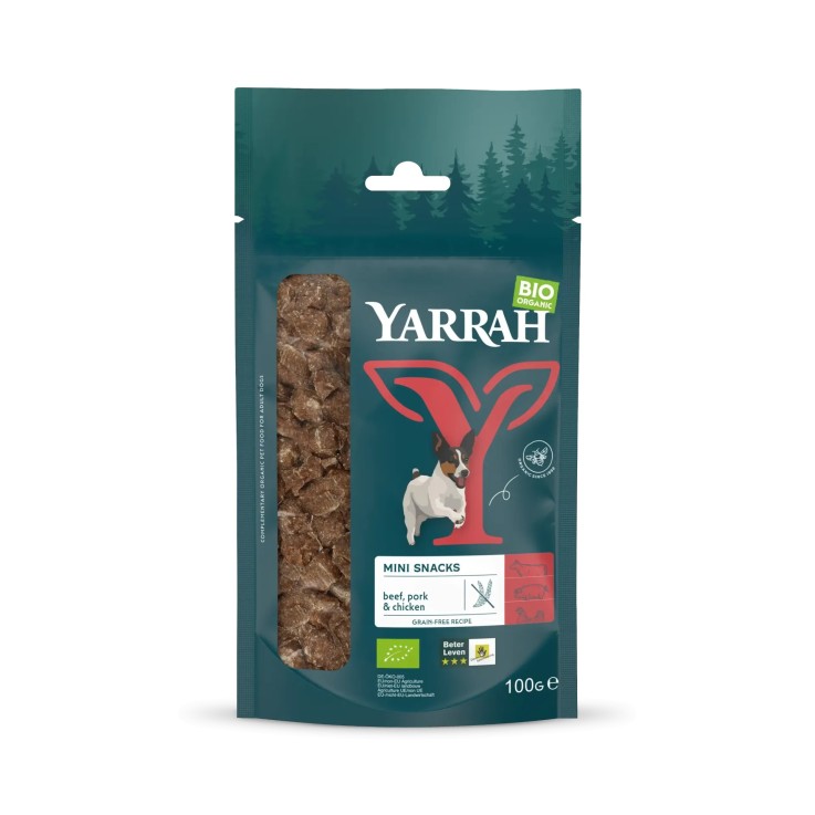 Yarrah - Mini Snack Bio Sans Céréales pour Chien 100g
