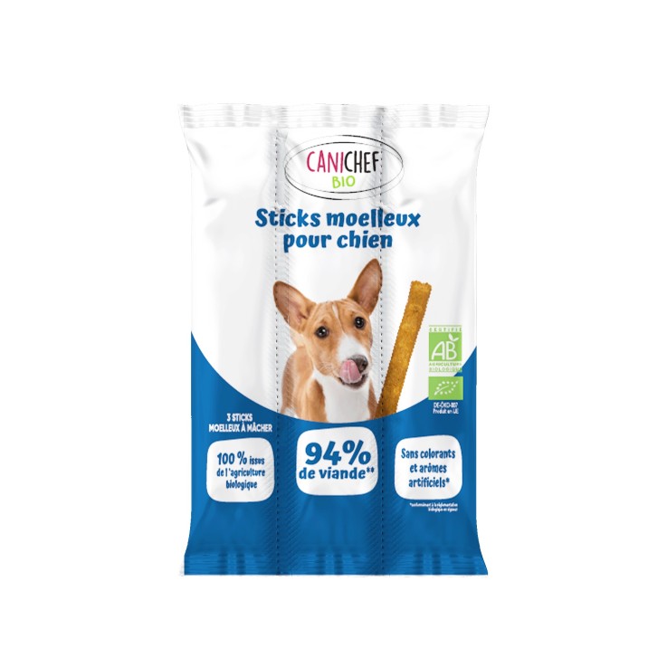 Canichef - Batônnets à mâcher Bio Sans Céréales au Poulet pour Chien