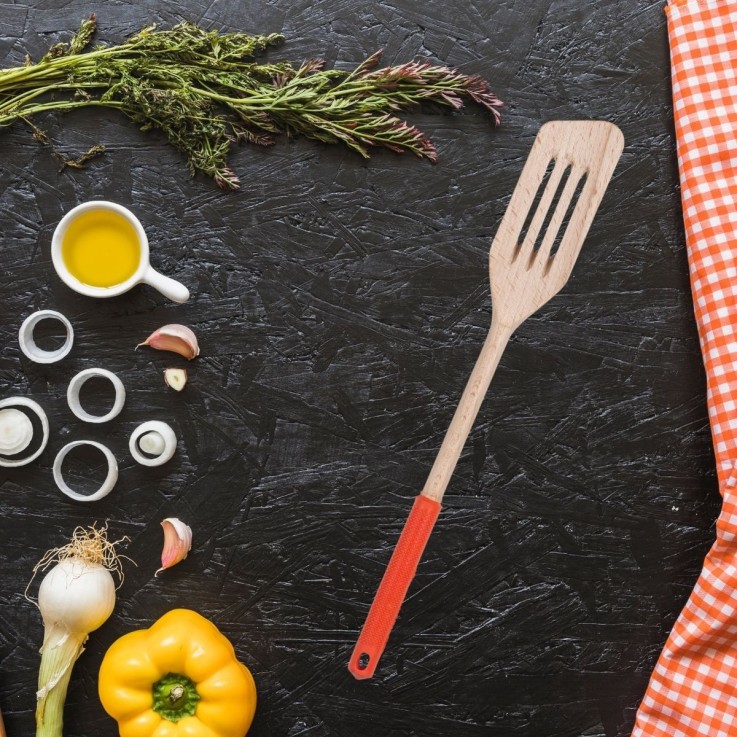 Ensemble de 2 Spatules de cuisine ajourée 34 cm Fackelmann Wood Edition