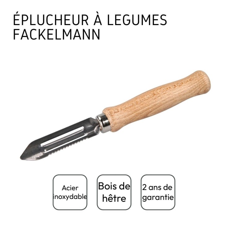 Eplucheur à légumes type économe 16 cm Fackelmann Wood Edition