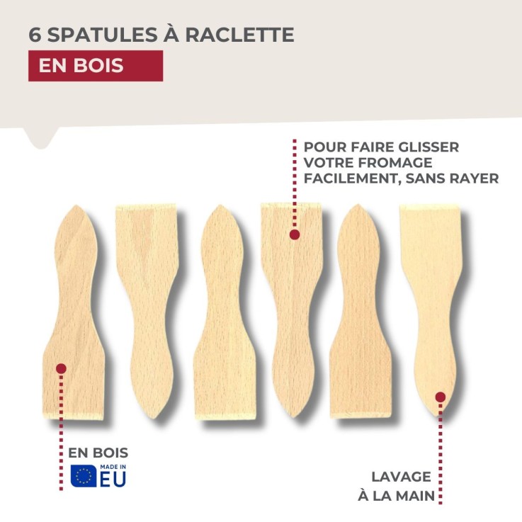 Ensemble de 12 spatules à raclette en bois 13 cm Fackelmann Wood Edition