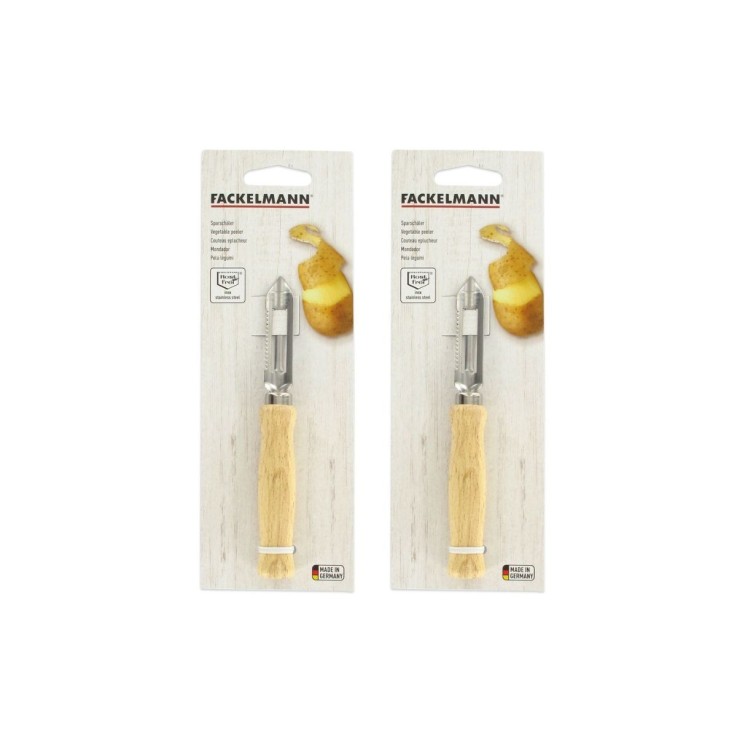 Lot de 2 éplucheurs à asperges manche en bois 15 cm Fackelmann