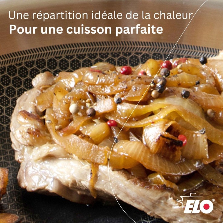 Lot de 3 Poêles Elo Relief Solutions 24, 28 et 32 cm sans PFAS