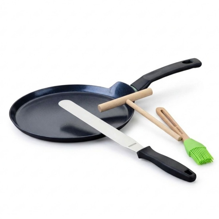 Set chandeleur crêpière 26 cm et 3 ustensiles Fackelmann Brandao