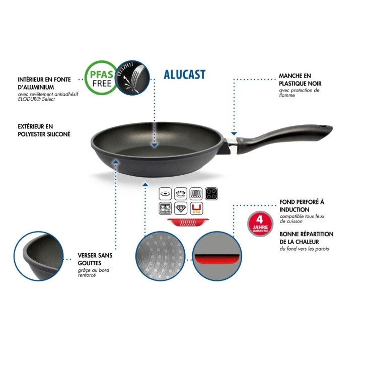 Poêle à frire sans PFAS 32 cm Elo Alucast