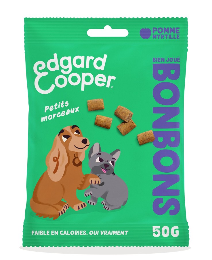 Edgard Cooper - Friandises Sans Céréales Pomme & Myrtilles pour Chien 50g