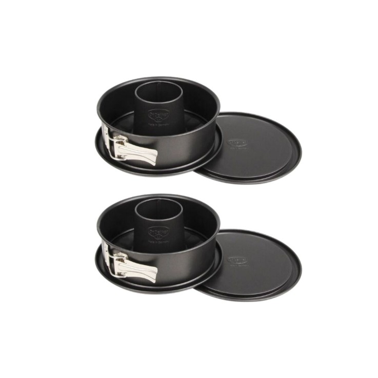 Ensemble de 2 Moules à manqué et à savarin à charnière acier 18 cm Dr. Oetker Tradition