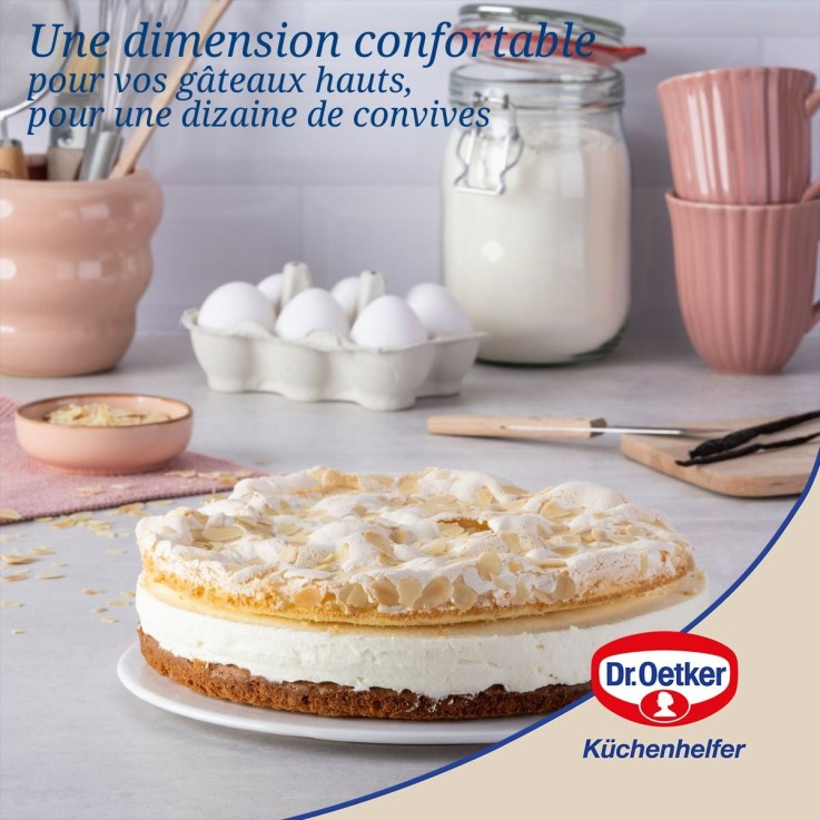 Ensemble de 2 Moules à manqué à charnière 26 cm avec couvercle de transport Dr. Oetker Bake and Go
