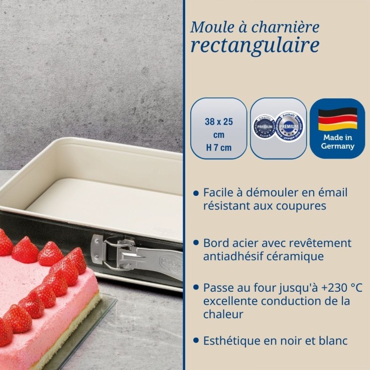 Ensemble de 2 Moules à charnière rectangulaire 38 x 25 cm Dr Oetker Back-Trend