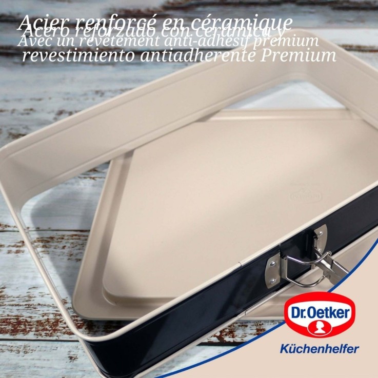 Ensemble de 2 Moules à charnière rectangulaire 38 x 25 cm Dr Oetker Back-Trend