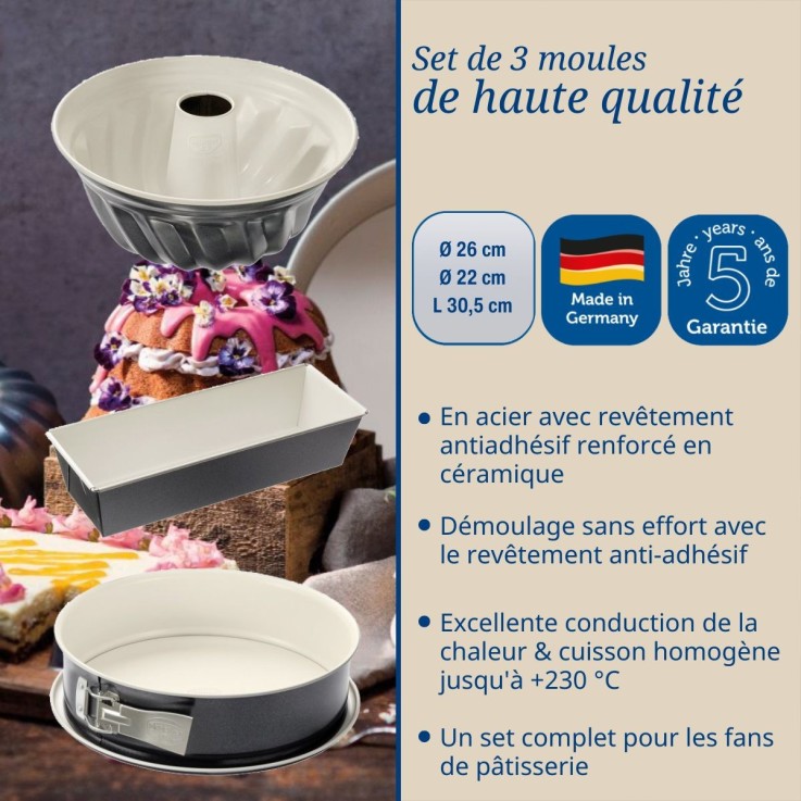 Ensemble de 2 Sets de 3 Moules à pâtisserie Dr Oetker Back-Trend