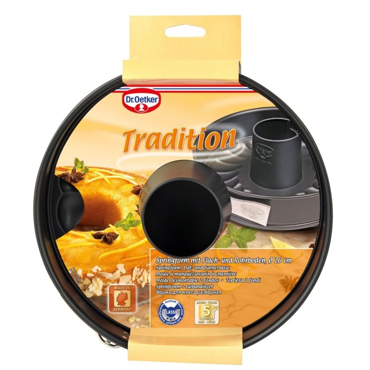 Ensemble de 2 Moules à manqué et à savarin double fond 26 cm Dr.Oetker Tradition