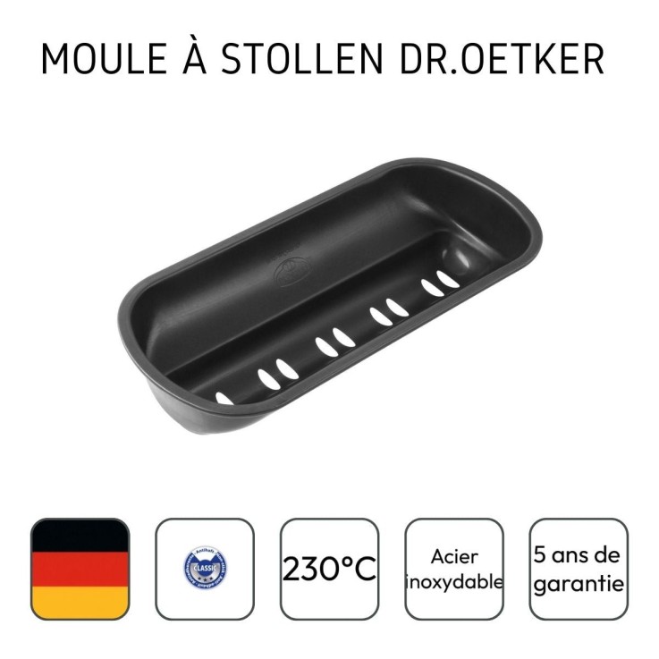 Ensemble de 2 Moules à stollen type Moules à pain 31 x 10 cm Dr Oetker Tradition
