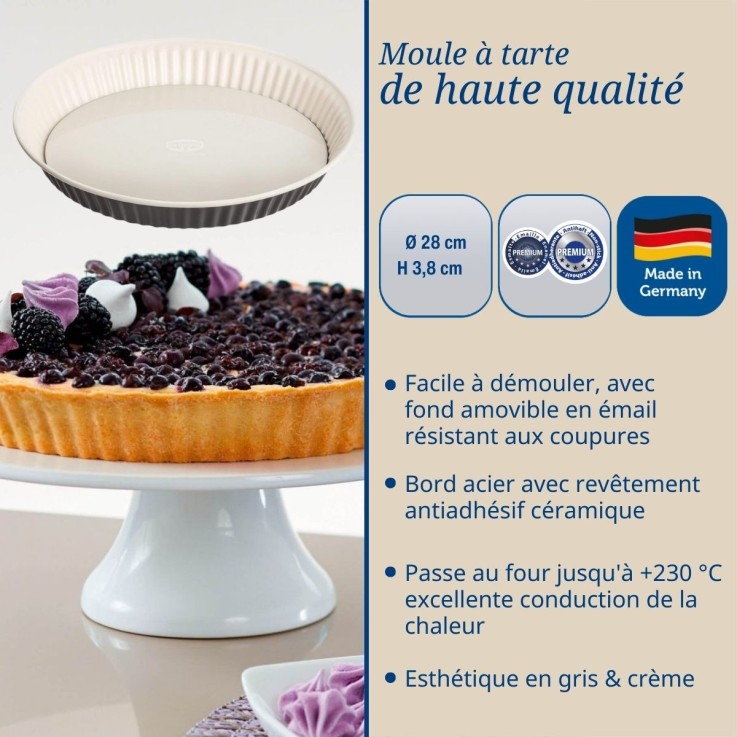Ensemble de 2 Moules à tarte quiche 28 cm en email Dr. Oetker Exclusive