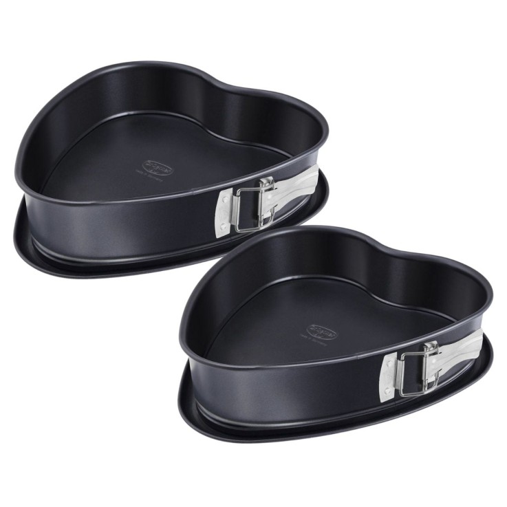 Ensemble de 2 Moules à charnière en forme de cœur 25 cm Dr. Oetker