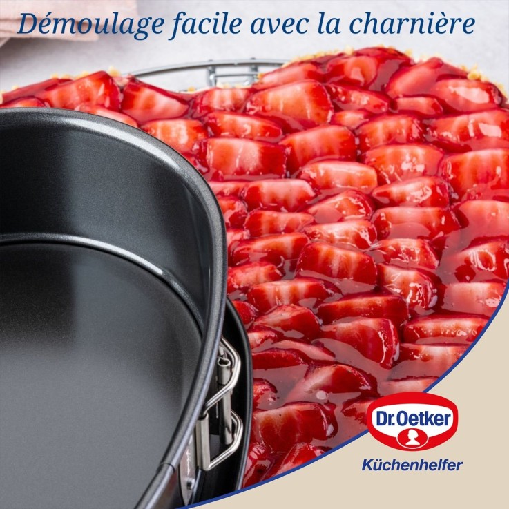 Ensemble de 2 Moules à charnière en forme de cœur 25 cm Dr. Oetker