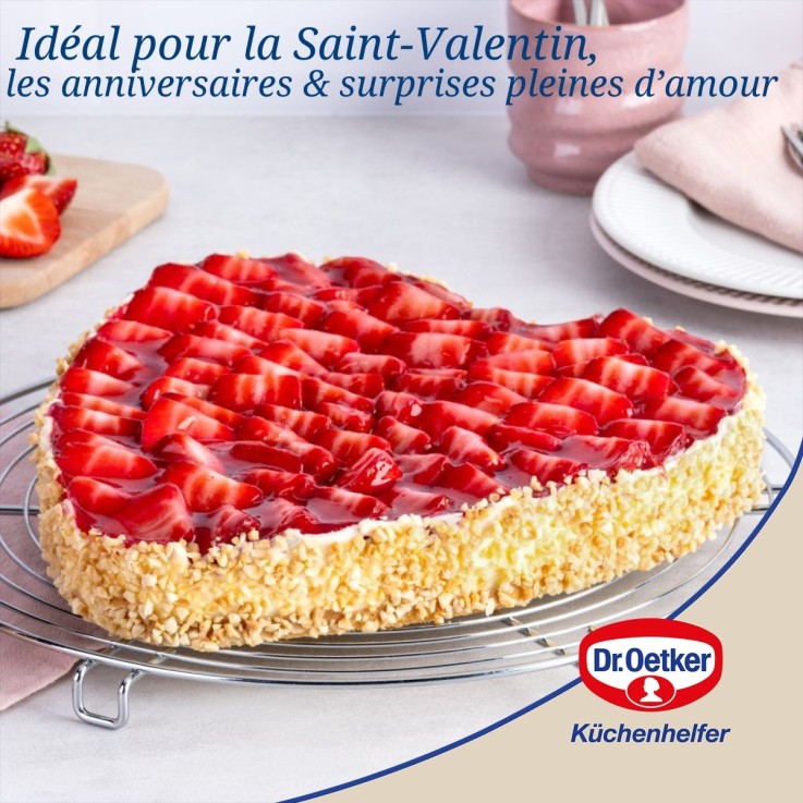 Ensemble de 2 Moules à charnière en forme de cœur 25 cm Dr. Oetker