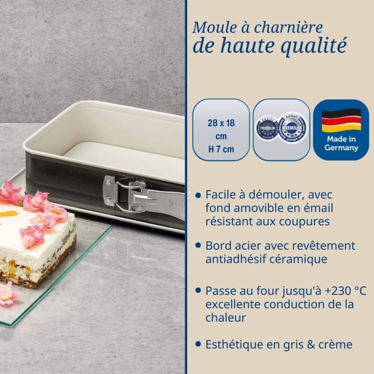 Ensemble de 2 Moules à gâteau céramique et plat four 28 x 18 cm Dr Oetker Back Trend