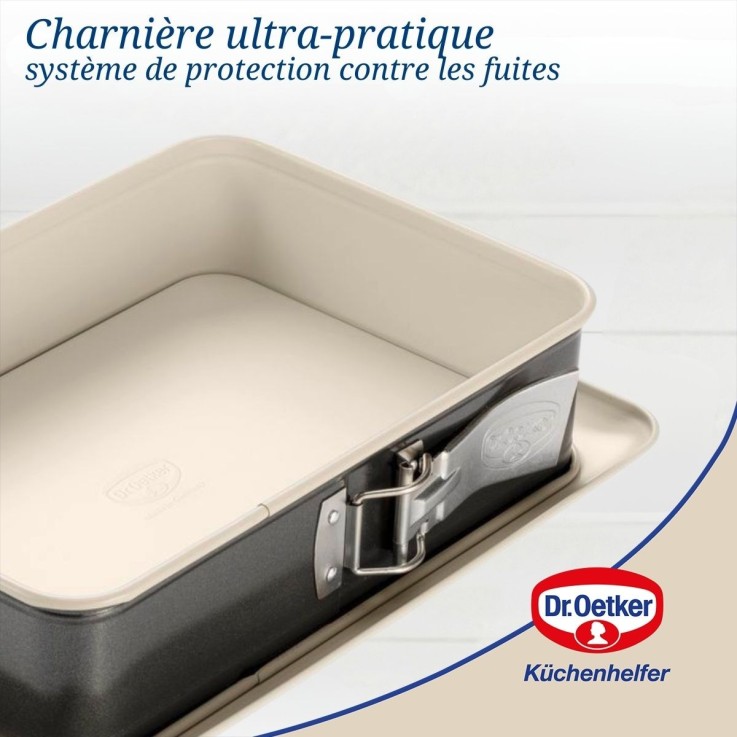 Ensemble de 2 Moules à gâteau céramique et plat four 28 x 18 cm Dr Oetker Back Trend