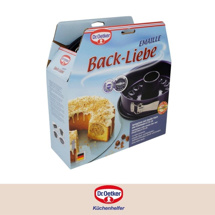 Lot de 2 moules à manqué à charnière avec fond à savarin 26 cm Dr Oetker Back Liebe