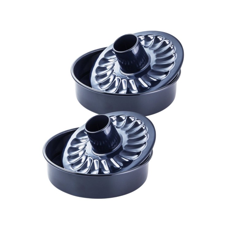 Ensemble de 2 Moules à manqué et savarin double fond 28 cm Dr. Oetker Back Liebe