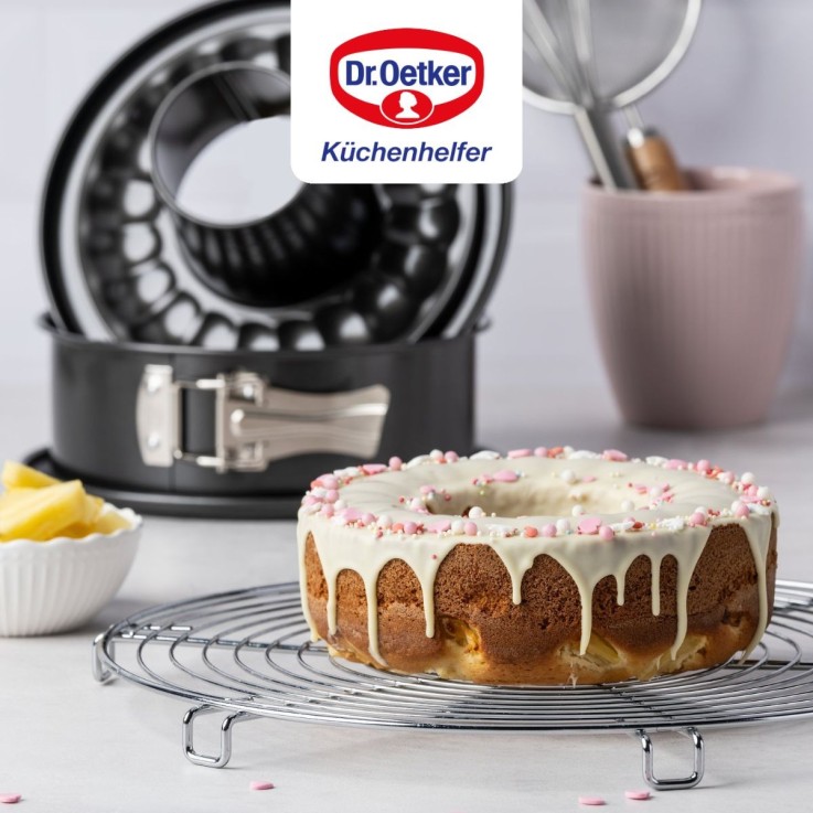 Ensemble de 2 Moules à manqué à charnière avec fond à savarin 20 cm Dr Oetker Back Freude