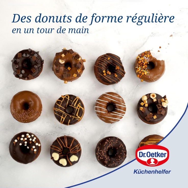 Ensemble de 2 Moules donut et bagel 12 empreintes 26,5 x 38,5 cm Dr. Oetker Tradition