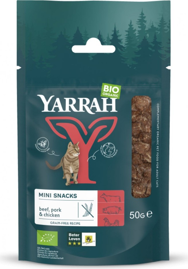 Yarrah - Mini Snack Bio Sans Céréales pour Chat 50g