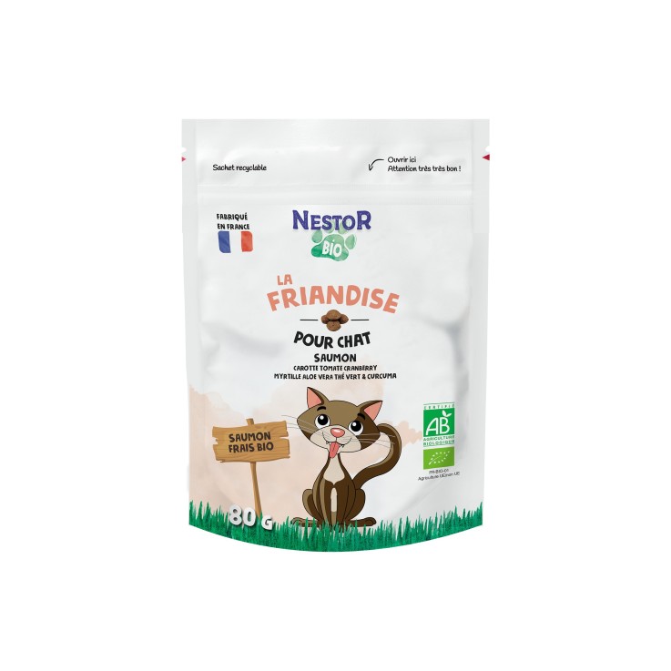 Nestor - Friandises Bio Sans Céréales au Saumon pour Chat 80g