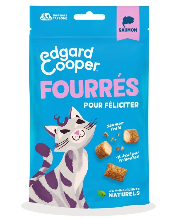 Edgard Cooper - Friandises Sans Céréales pour Chat fourrées au Saumon 60g