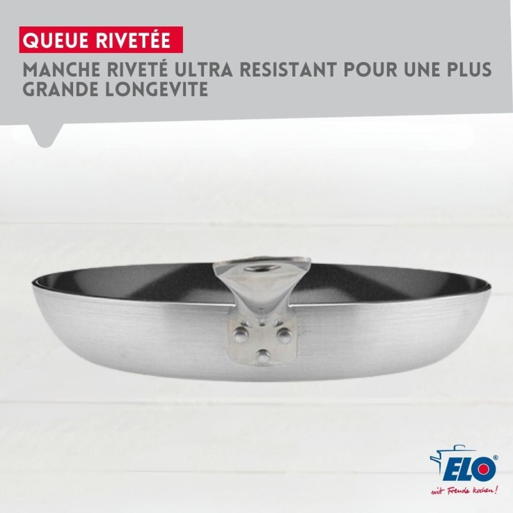 Lot Poêle 28 cm avec revêtement céramique sans PFAS & Faitout 12 cm Elo Bistro Line Citrin