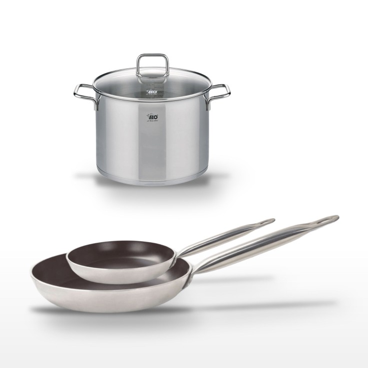 Lot de 2 Poêles 24/32 cm céramique sans PFAS Elo Bistro Line et Faitout 26 cm Elo