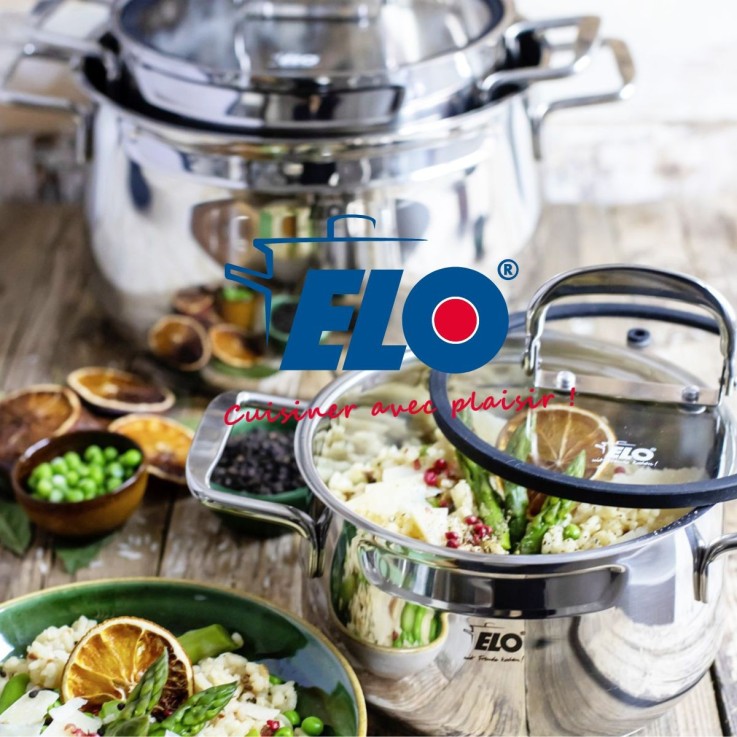 Lot Poêles 28/32 cm céramique sans PFAS Elo Bistro Line avec Faitout 12 cm Elo