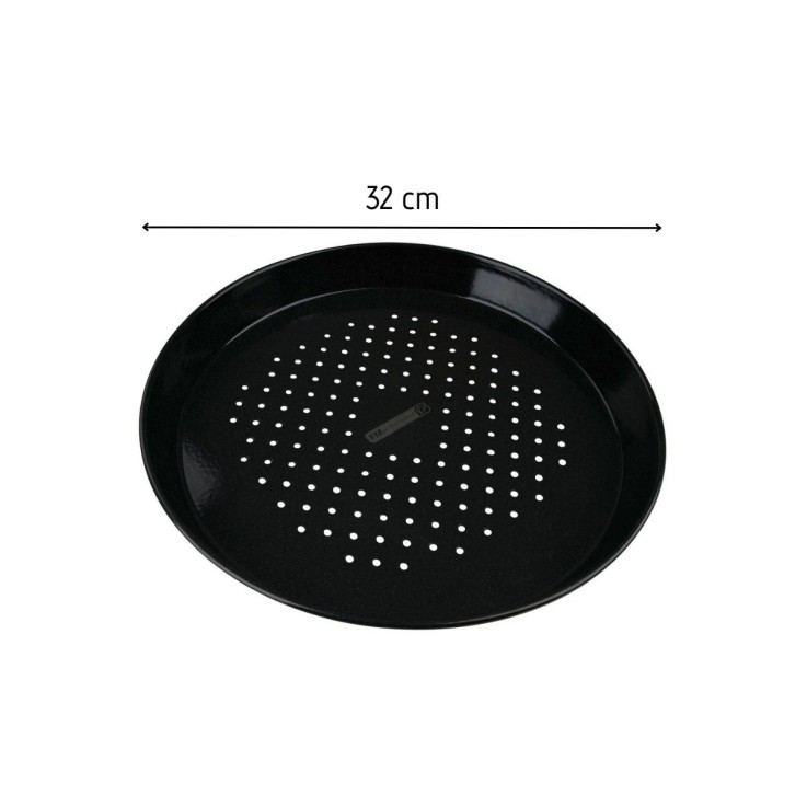 Lot de 2 plaques à pizza perforées rondes, four et barbecue 32 cm FM Professional Barbecue