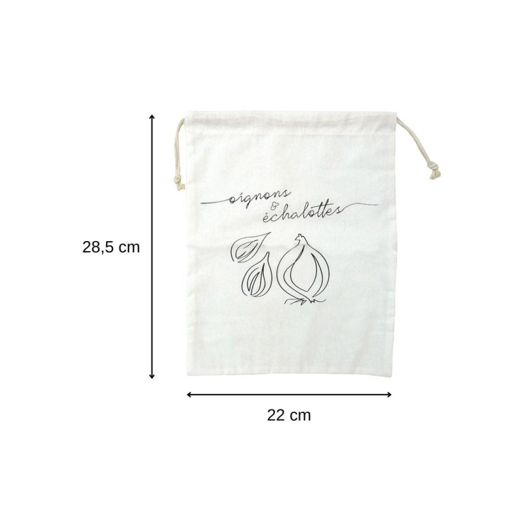 Ensemble de 2 Sacs de conservation pour oignons et échalotes en coton Fackelmann Eco Friendly