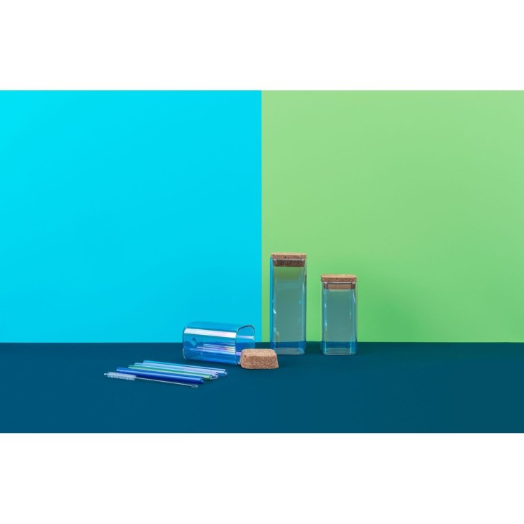 Set de 3 boîtes de conservation en verre avec couvercle 280 ml + 330 ml + 450 ml Tasty Green