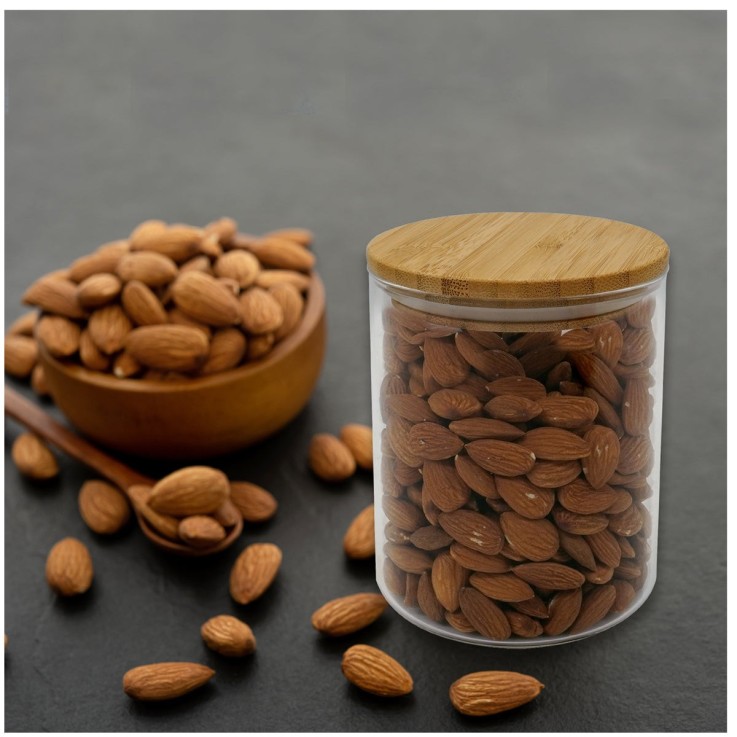 Boîte de conservation en verre 0,9L avec couvercle en Bambou Fackelmann Nature